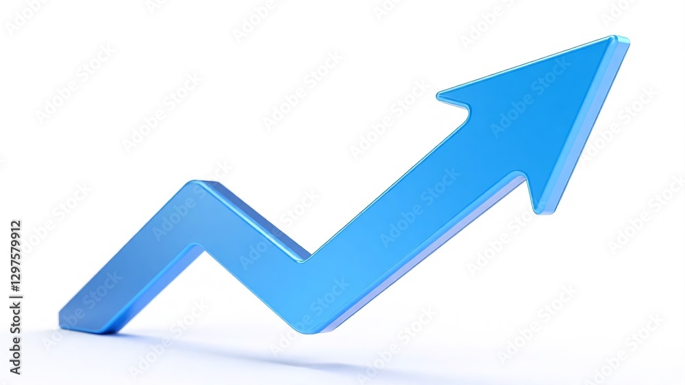 Blue Arrow Indicating Growth and Success in Business Performance Blue Arrow Indicating Growth and Success in Business Performance