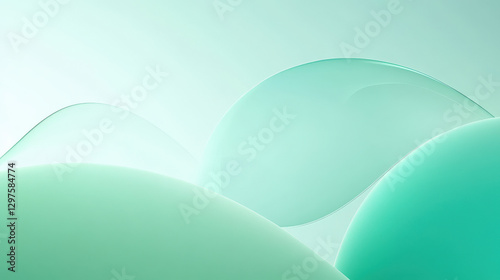 The green paper is curled into a wavy shape