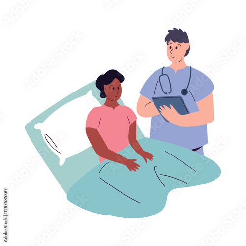 Doctor Patient Checking in Bed
