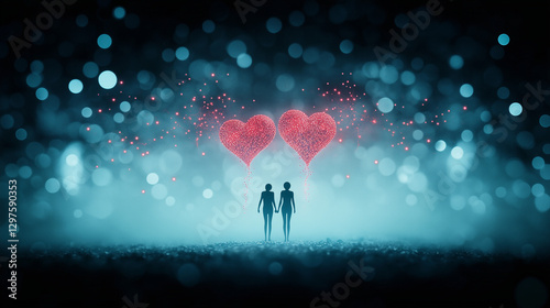 Romantic Night: Couple walk...