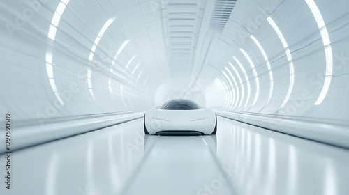 Futuristic Car in Tunnel: A...