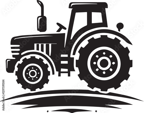  old tractor silhouette design, tractor vector illustration, tractor logo, tractor silhouette vector black and white