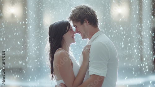 **Love's Embrace in the Rai...