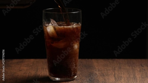 グラスに注がれる炭酸飲料