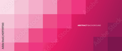 Abstract arranged checkered pattern background. Gradation of pink color from dark to light.	