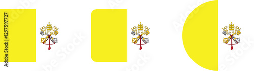 Vatican City Flag Design Showing Papal Coat of Arms