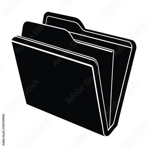 folder icon vector, folder icon vector illustration, Folder icon silhouette on white background, silhouette