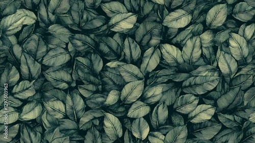 Lush tropical foliage seamless pattern with deep green leaves and verdant vegetation in a natural background