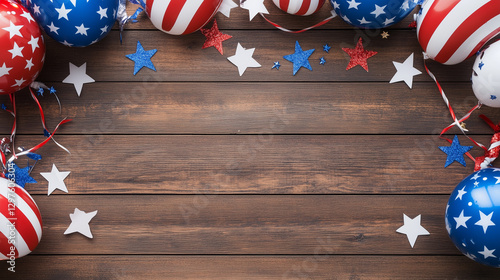 Patriotic Balloons and Star...