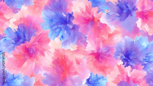 Pastel Watercolor Floral Seamless Pattern for Soft and Dreamy Backgrounds