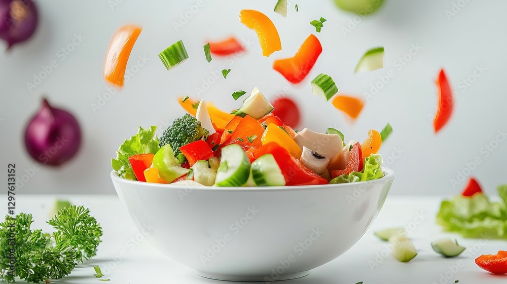 Fresh mixed vegetables cascading into a bowl, showcasing vibrant colors and natural freshness.
Fresh mixed vegetables cascading into a bowl, showcasing vibrant colors and natural freshness.
