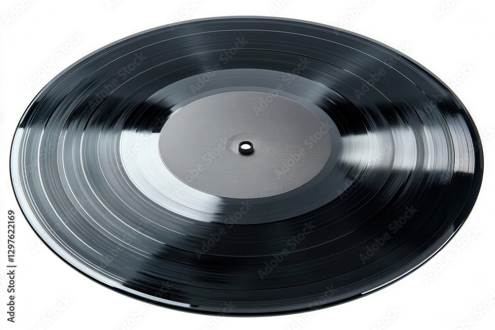 glossy black vinyl record spinning against a white background needle tracing grooves warm light reflections retro and musical nostalgia glossy black vinyl record spinning against a white background needle tracing grooves warm light reflections retro and musical nostalgia