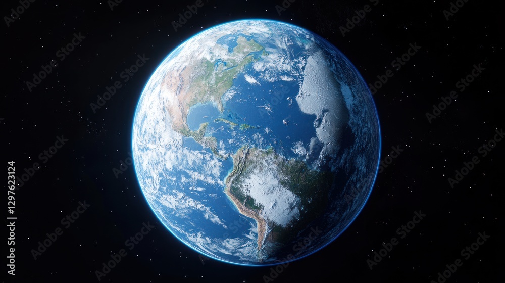 Obraz premium Stunning View of Earth from Space: A Celestial Portrait of Our Planet