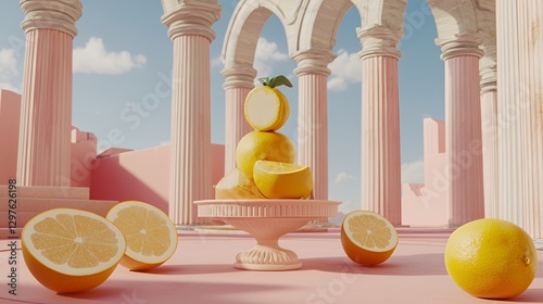Lemons on Pink Pedestal in Classical Setting
