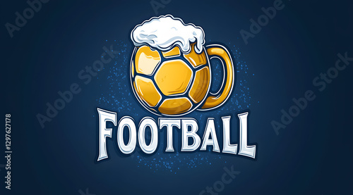 Football concept, drinking beer while watching the game