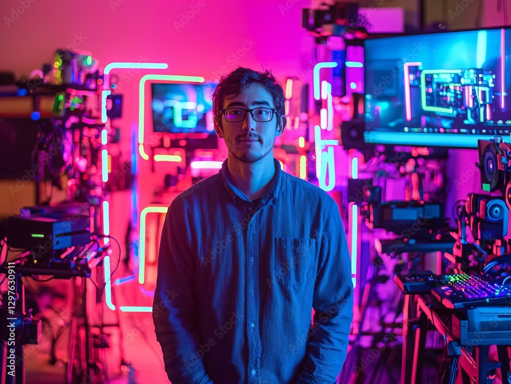 Obraz premium Neon Tech Creator