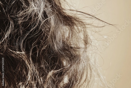 Close up of human hair showing texture and color