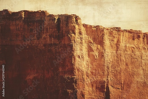 rich umber cliffs with soft shadows sprawling under a fiery dusk faint wind etching glowing earthy depth vibrant rugged texture for a bold background
