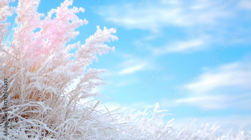 Frosty grass against a bright blue winter sky Frosty grass against a bright blue winter sky