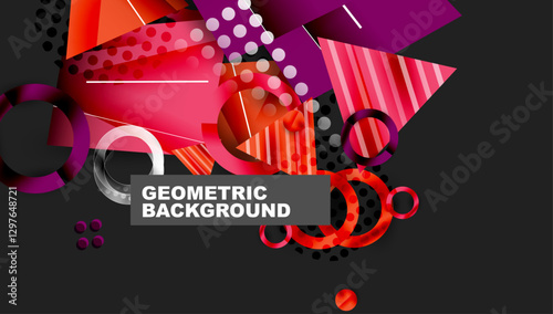 Abstract background geometric design with colorful gradients