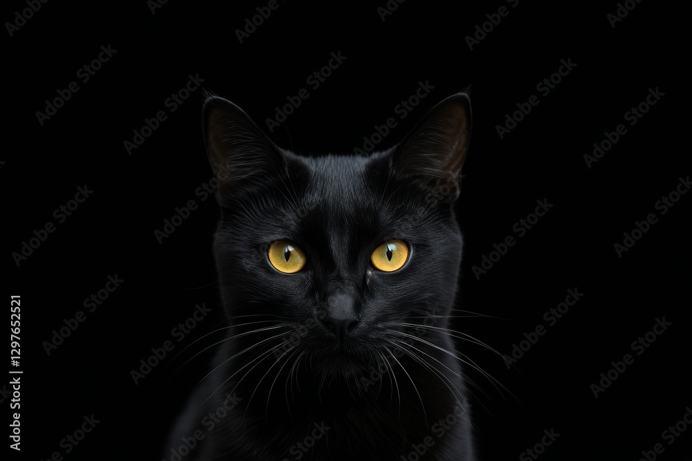 there is a black cat with yellow eyes looking at the camera there is a black cat with yellow eyes looking at the camera