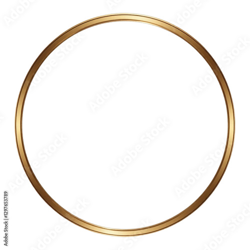 Gold Circle Frame with Transparent Background