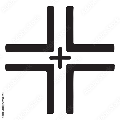 Target Reticle Symbol Vector Illustration for Precision Shooting Focus