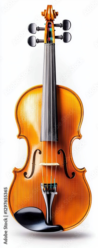 Naklejka premium Elegant violin showcase music studio photography bright background close-up artistry and craftsmanship