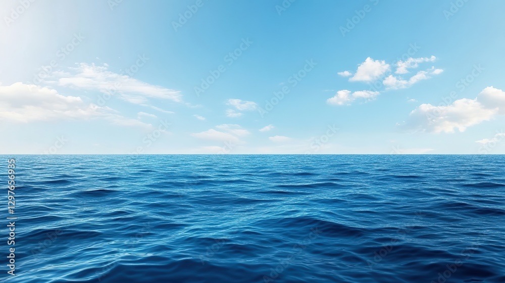 Obraz premium Ocean journey vast sea digital illustration serene environment wide angle midjourney concept