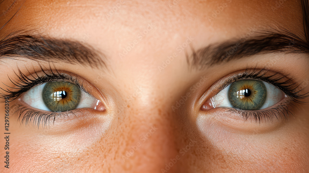 Fototapeta premium Close up of eyes filled with excitement and hope, showcasing vibrant colors