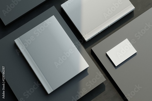 blank Book on the wall | Book Mockup Stationary on Rack