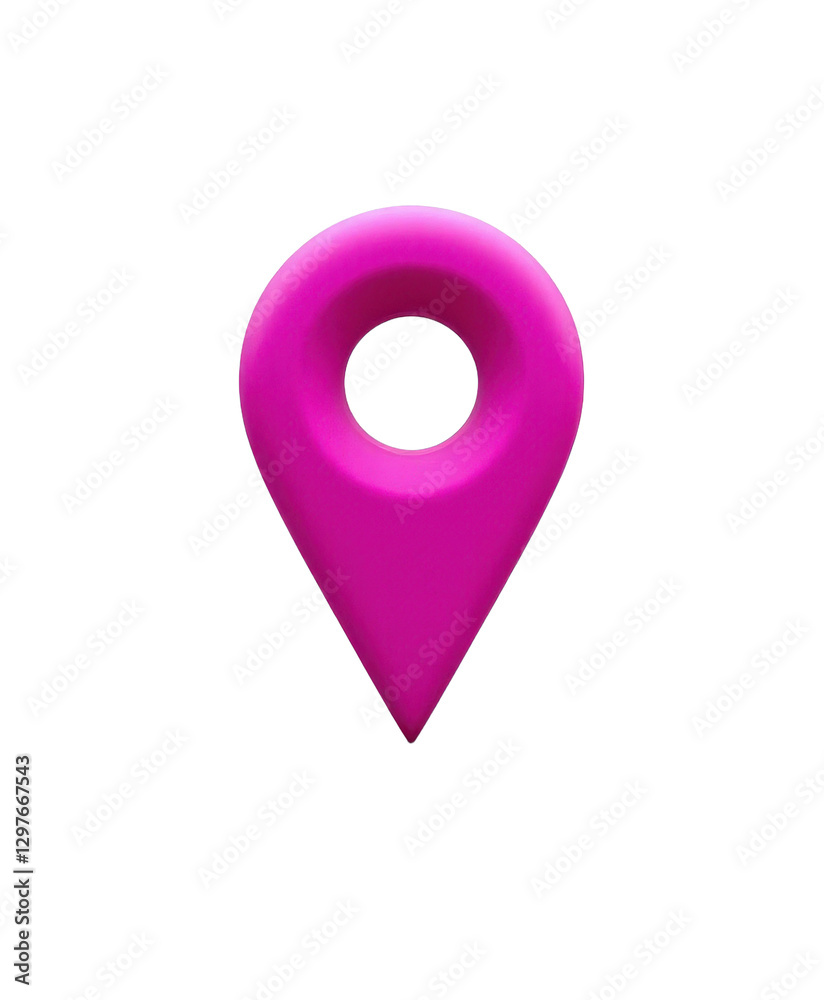 Pink Map Pointer with transparent background