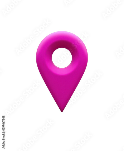 Obraz na płótnie Pink Map Pointer with transparent background w salonie