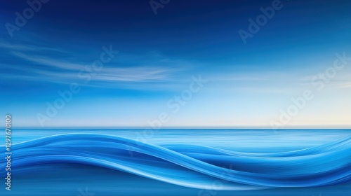 Serene waves ocean horizon digital illustration tranquil environment wide angle midjourney concept