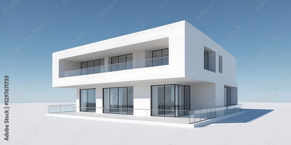 Modern minimalist white building with large glass windows and clean geometric design, featuring a bright blue sky backdrop, showcasing contemporary architecture and urban aesthetics
Modern minimalist white building with large glass windows and clean geometric design, featuring a bright blue sky backdrop, showcasing contemporary architecture and urban aesthetics