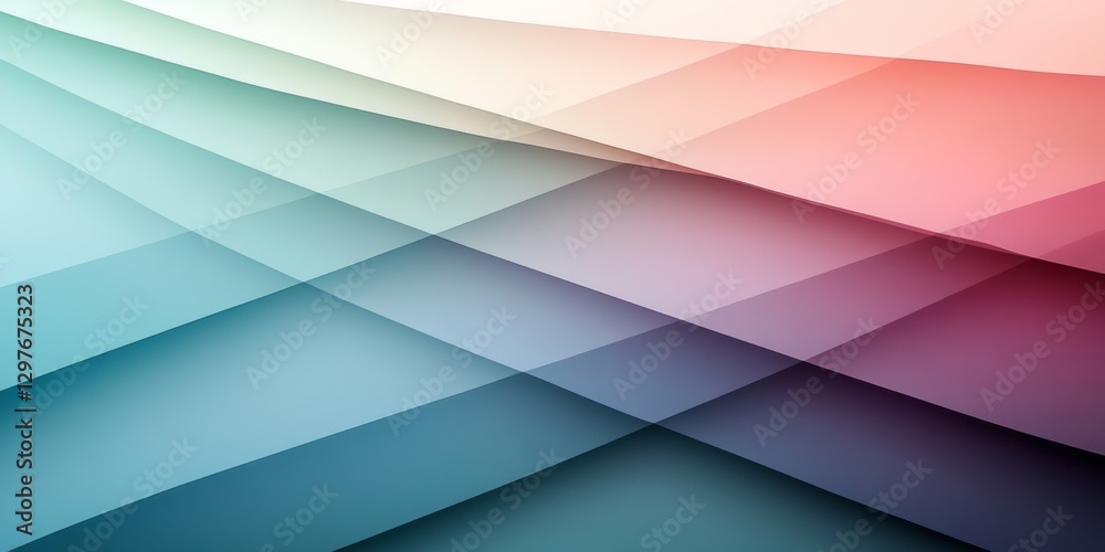 Obraz premium Abstract background featuring overlapping translucent planes in gradient colors