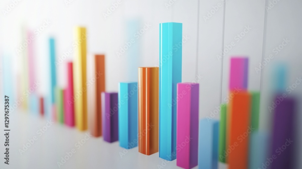 A minimalistic D graph with soft shadows on a white background, perfect for financial reports and presentations A minimalistic D graph with soft shadows on a white background, perfect for financial reports and presentations