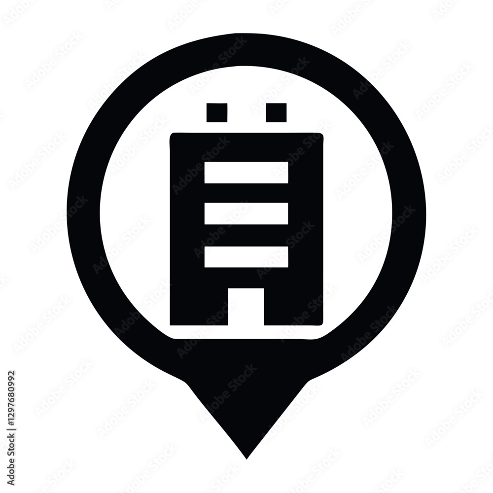 Office Address Icon Circular Map Marker Location Office Address Icon Circular Map Marker Location