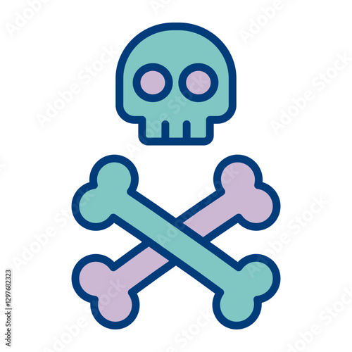 Skull And Bones Vector Icon Design