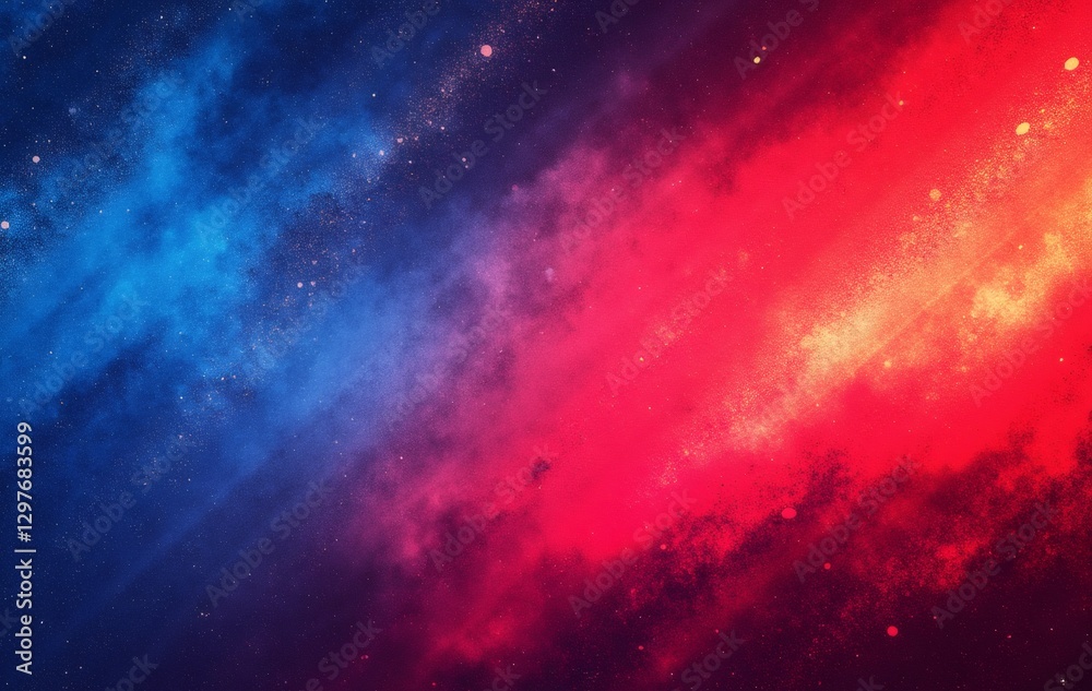 Fototapeta premium Grainy gradient background vibrant blue red noise texture retro banner poster design