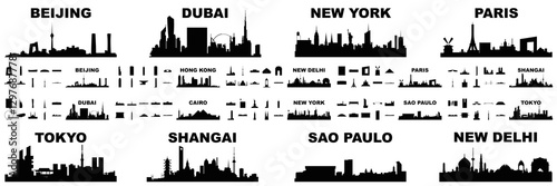 landmark set skyline collection png city famous