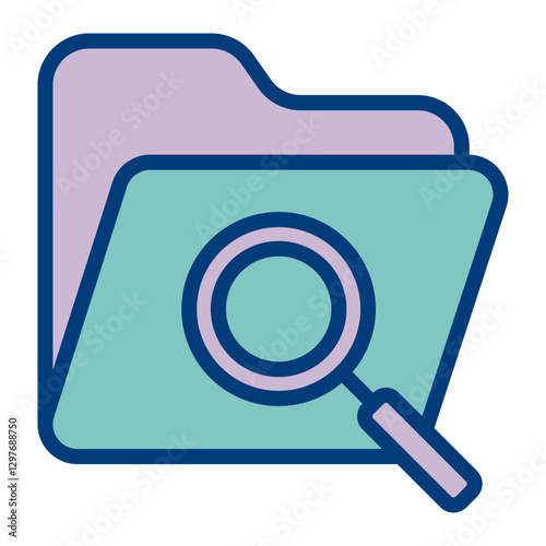 Folder Search Vector Icon Design