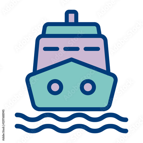 Ferry Terminal Vector Icon Design