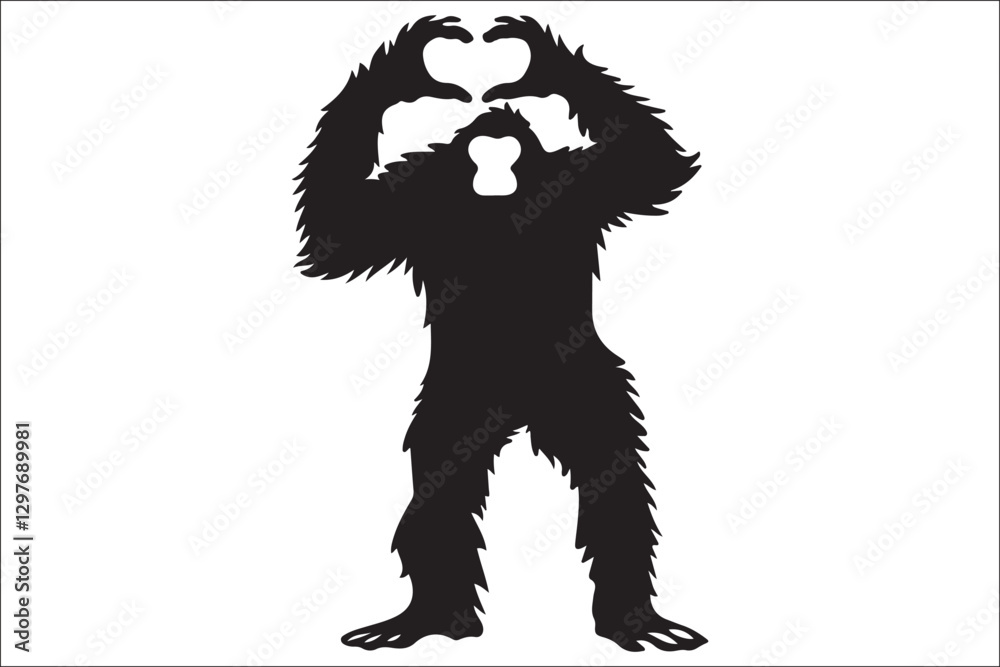 Obraz premium The Legend of Bigfoot: A Collection of Silhouettes and Concept Art