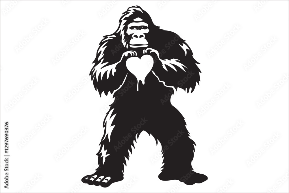 Fototapeta premium The Legend of Bigfoot: A Collection of Silhouettes and Concept Art
