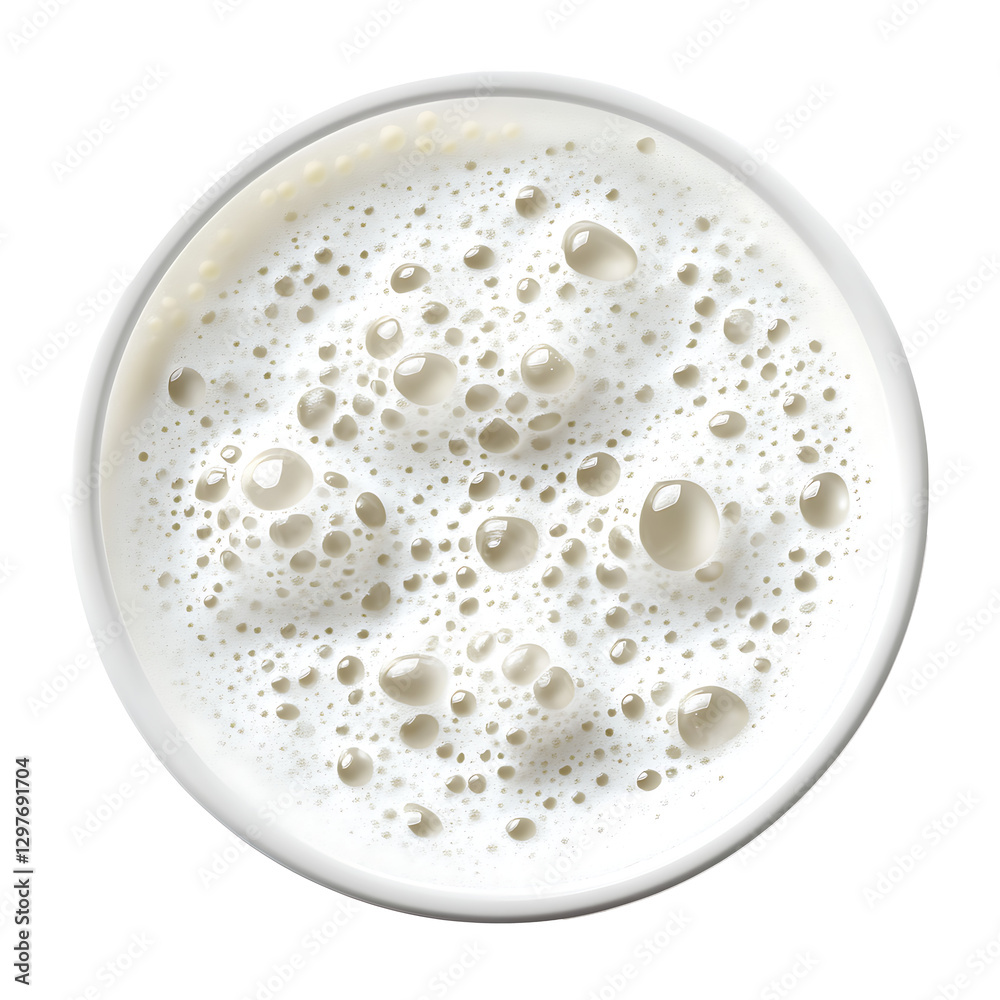 Milk foam top view isolated on white background.PNG Milk foam top view isolated on white background.PNG