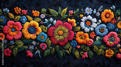 Kashubian Embroidery Pattern Floral Design Vibrant Decor