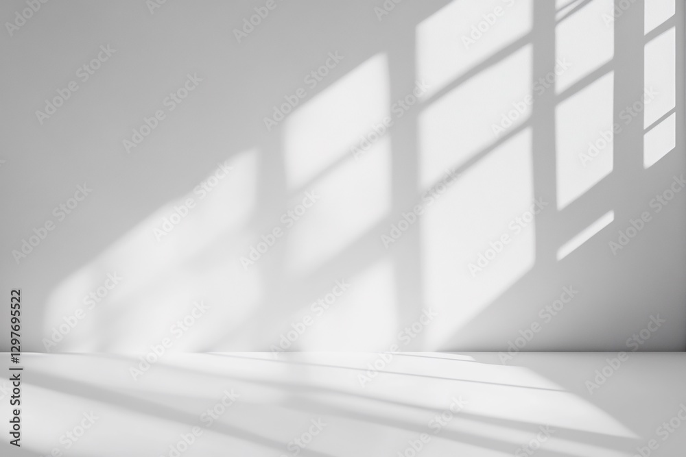 Fototapeta premium Neutral White Background with Light and Shadows for Product Display 