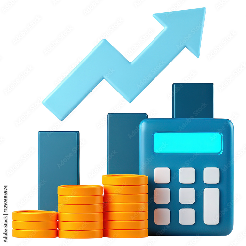 A graph depicting investment growth with stacks of coins illustrating financial progress. A graph depicting investment growth with stacks of coins illustrating financial progress.