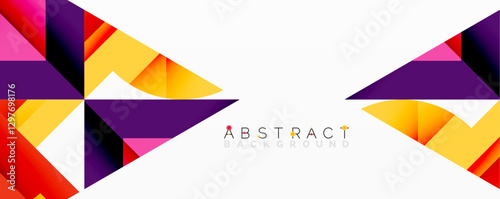Abstract geometric artwork with interwoven angular and curved shapes, dynamic composition with smooth gradients and bold contrasts